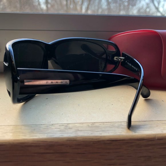 PRADA Womens Designer Sunglasses Black Wrap SPR 03 - Picture 2 of 2